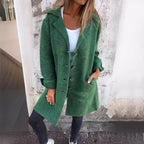 Damen kuscheliger Oversize-Mantel mit praktischen Taschen und elegantem Revers R&B