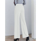 Damen Weite High-Waist Stoffhose mit eleganten Falten