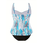Damen Tankini-Oberteil mit modischem Schnitt und unterstützenden Raffungselementen R&B