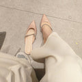 Damen elegante Sling-Ballerinas mit Luxus-Kettenakzent R&B