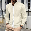 R&B | Zip Jacke Sportliche Passform Strukturierter Stoff Rippkanten Fronttaschen