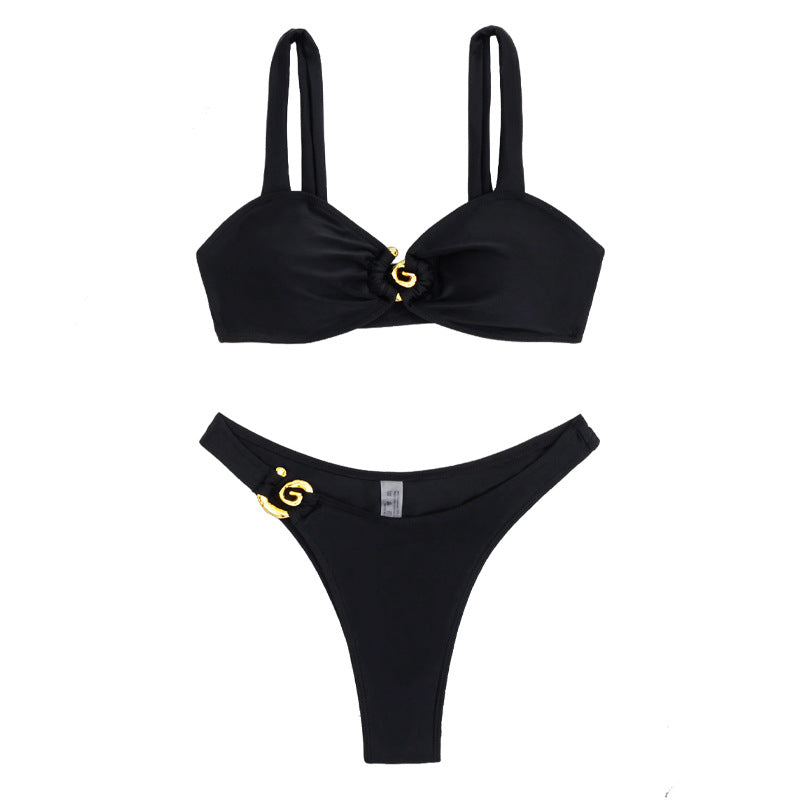 Damen Bikini mit eleganten Gold-Details R&B