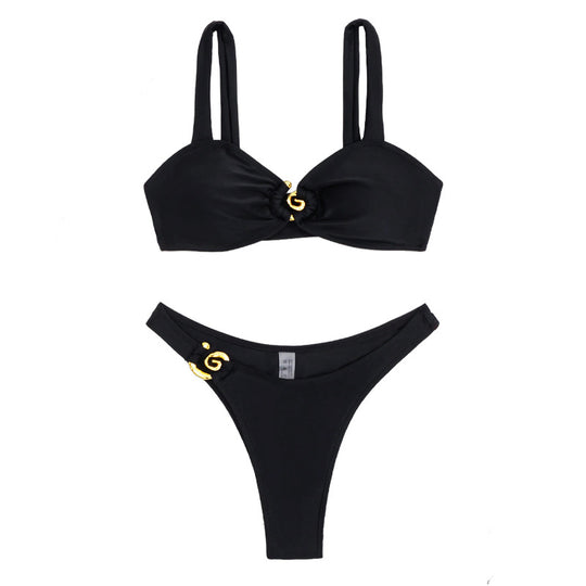 Damen Bikini mit eleganten Gold-Details R&B