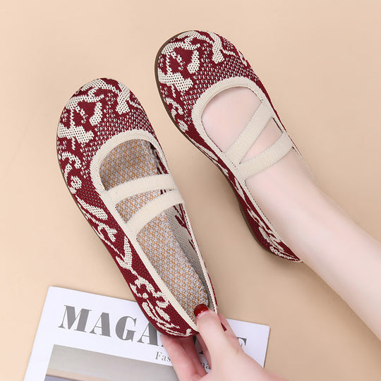 Damen Bequeme Ballerinas mit elastischen Riemen R&B