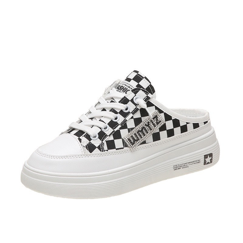 Damen Sportliche Sneaker mit modernem Schachbrettmuster und rutschfester Sohle