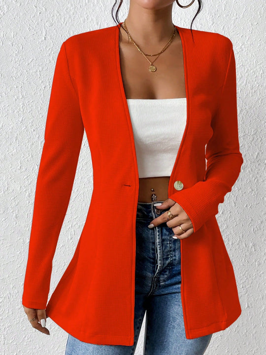 Damen elegante Blazerjacke mit asymmetrischem Schnitt R&B