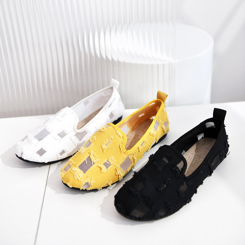 Damen lässige Slip-On Schuhe mit modischem Zierrahmen R&B