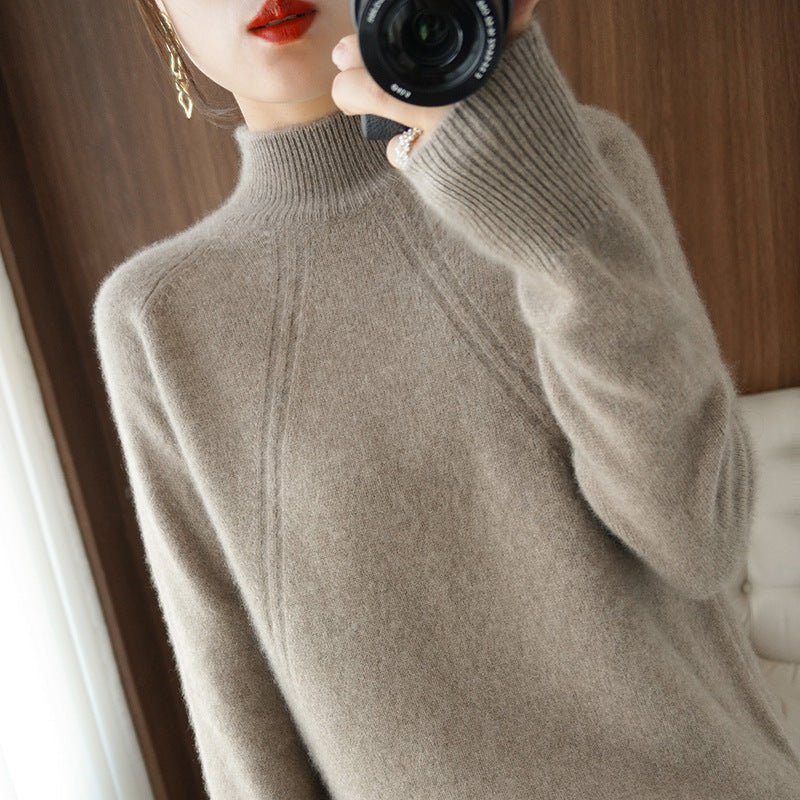 Damen kuscheliger Rollkragenpullover aus feinem Material mit lässigem Schnitt R&B