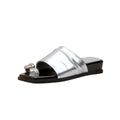 Damen modische Mules mit elegantem Riemen und luxuriösem Glanz