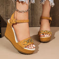 Damen Wedge-Sandalen mit dekorativem Riemendesign und komfortablem Fußbett