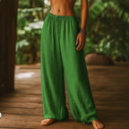 Damen Weite Leinenhose