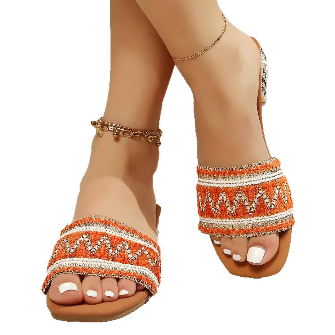 Damen Bequeme Schmuck-Sandalen mit stylishen Riemchen und funkelnden Details R&B