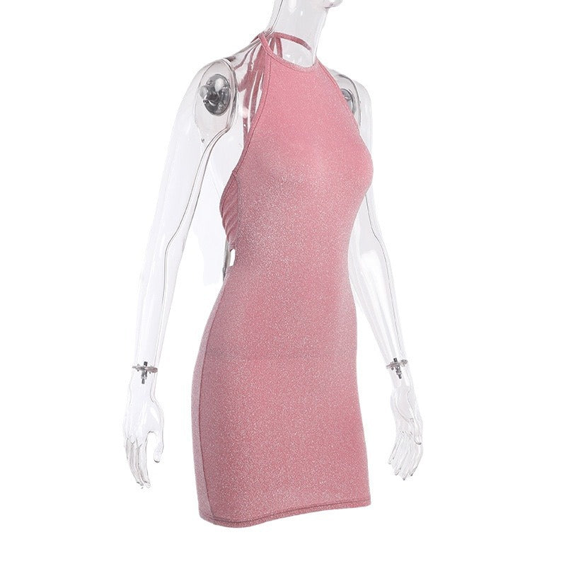 Damen Glitzerndes Rückenausschnitt Abendkleid R&B