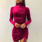 Frauen Samt Bodycon Kleid R&B
