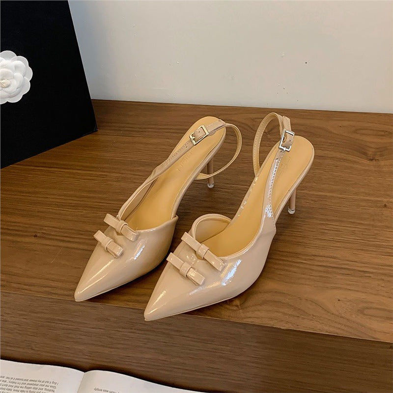 Damen elegante Slingback-Pumps mit Schleifenverzierung R&B