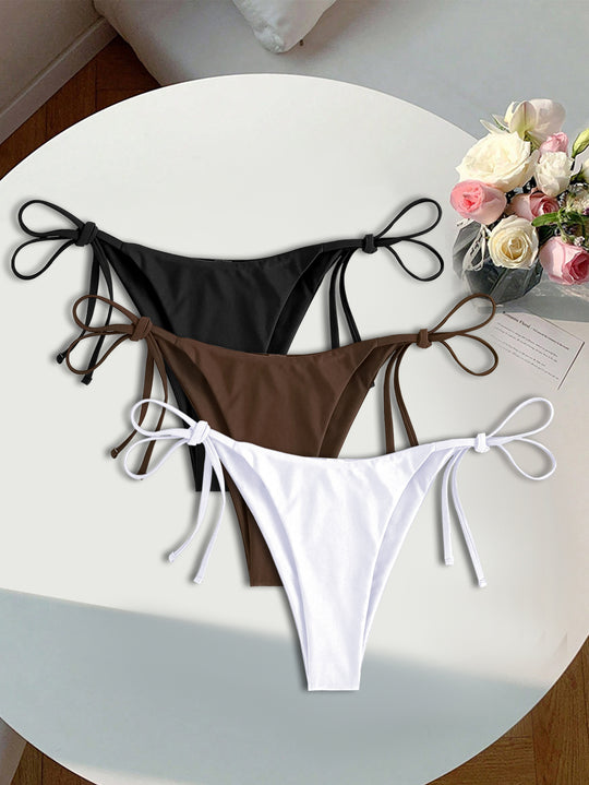 Damen Triangel-Bikini mit floralem Leopardenmuster und verstellbaren Bindebändern R&B