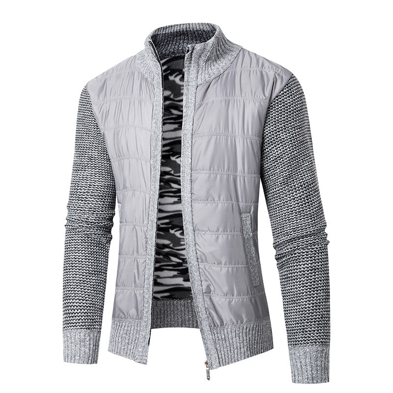 Herren modische Übergangsjacke mit modernem Stehkragen und strukturiertem Design