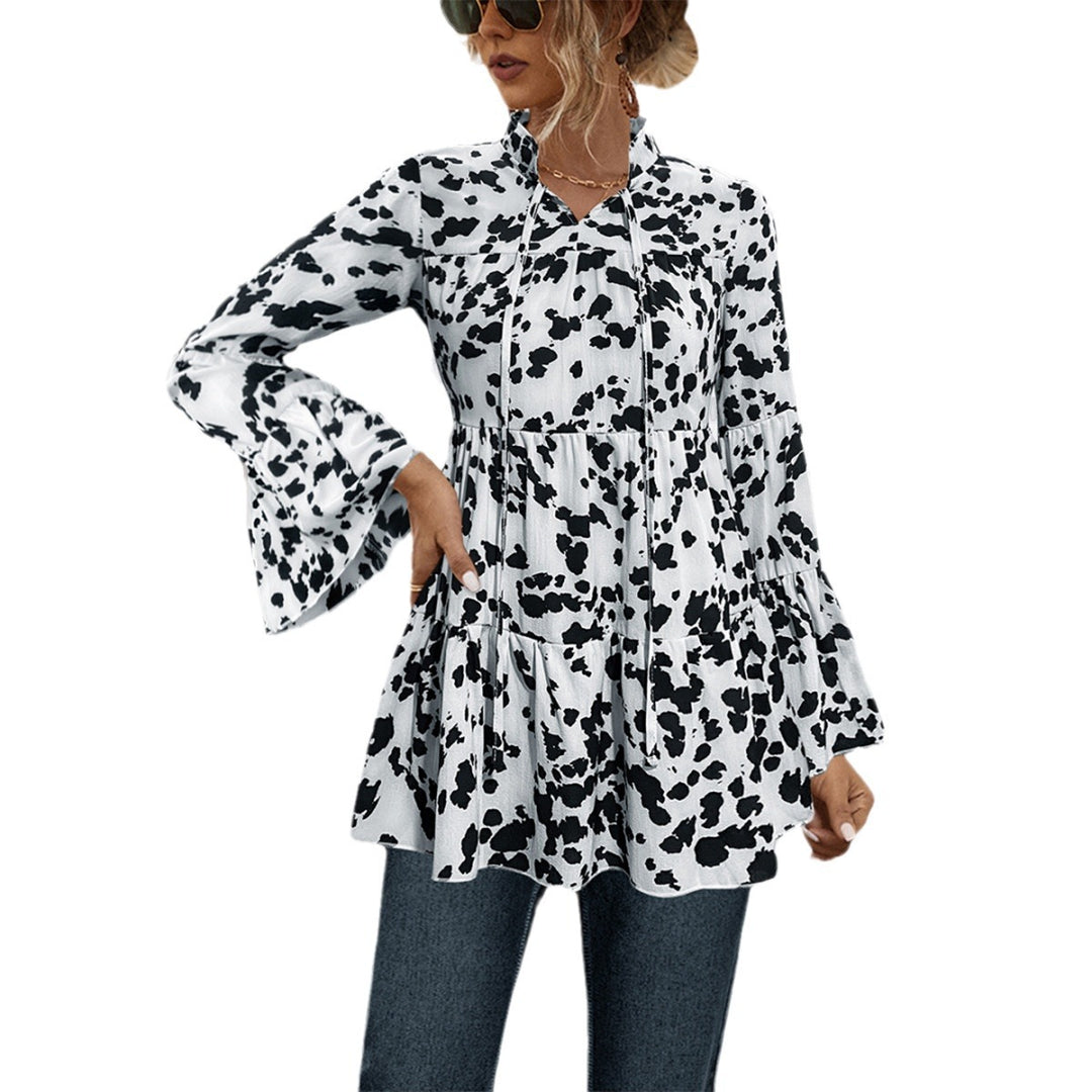 Damen lässige Bluse mit voluminösen Ärmeln und Rüschendetails R&B