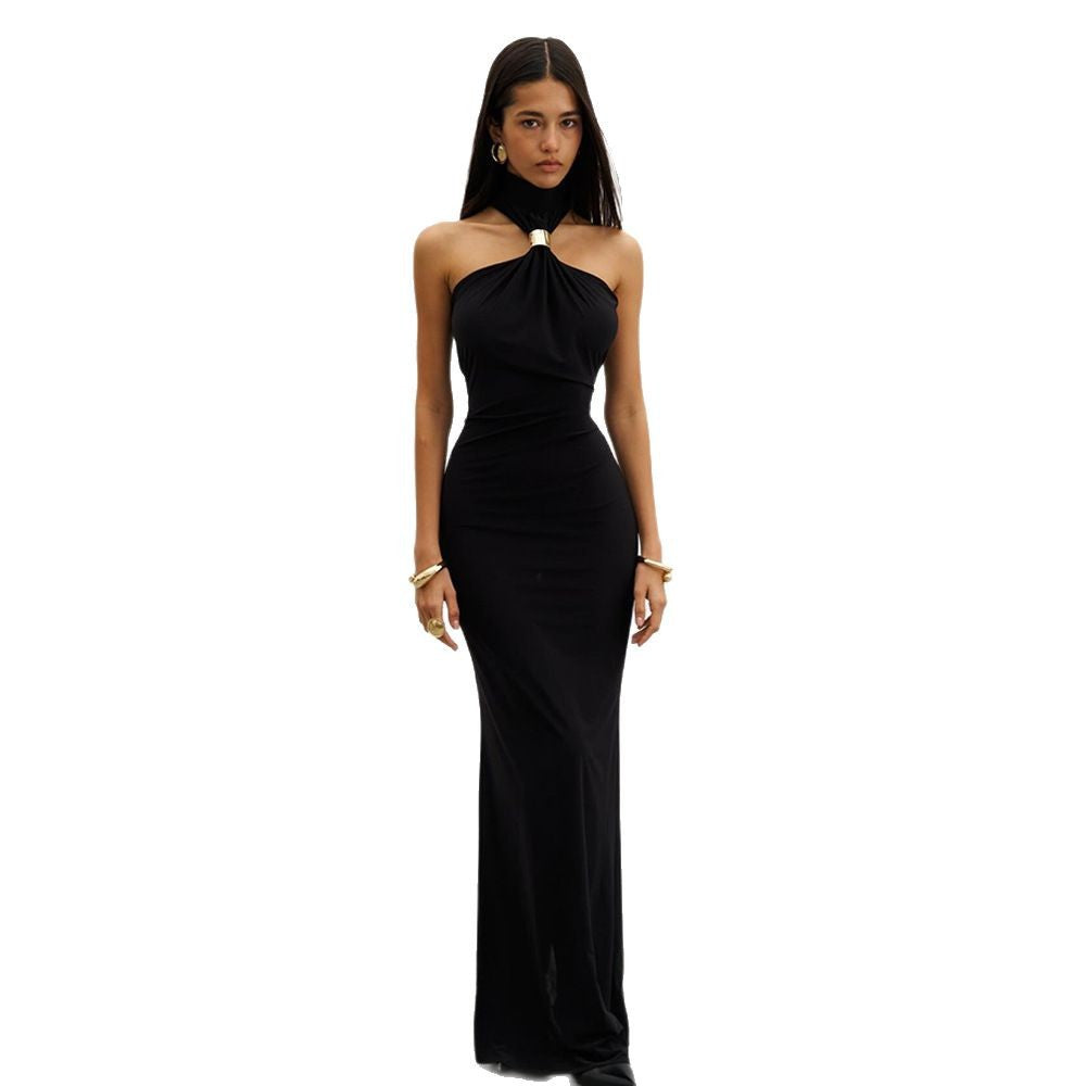 Damen Elegantes Maxikleid mit schickem Halterneck und figurbetontem Schnitt R&B