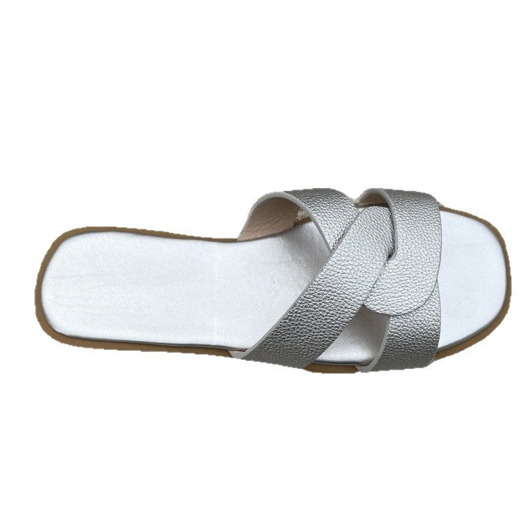 Damen bequeme Clogs mit modischem Überkreuz-Riemendesign R&B