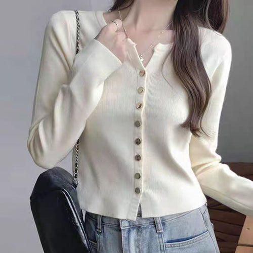Damen Strickjacke mit perlmuttknöpfen R&B