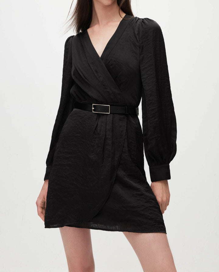Damen Wickelkleid mit eleganter Struktur und Gürteldetail R&B