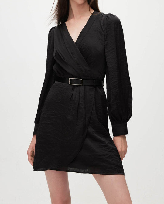 Damen Wickelkleid mit eleganter Struktur und Gürteldetail R&B
