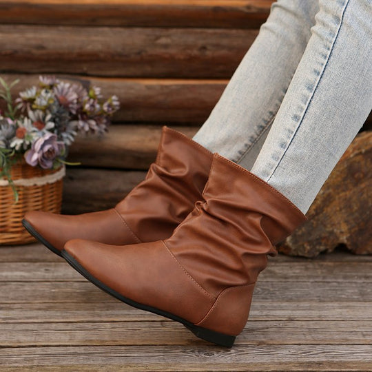 Damen modische Stiefeletten mit elegantem Rüschendesign und weichem Obermaterial R&B
