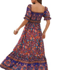 Damen Maxikleid mit Off-Shoulder Design und floralen Mustern R&B