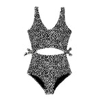 Damen Cropped Badeanzug mit asymmetrischem Design und modischen Bindändern