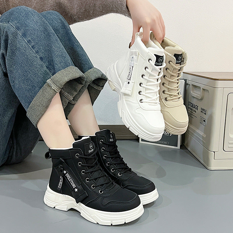 Damen hochformatige Sneakers mit stabiler Gummisohle und atmungsaktiver Innenpolsterung R&B