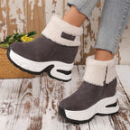 Damen Trendige Fleece-Stiefel mit Keilabsatz R&B