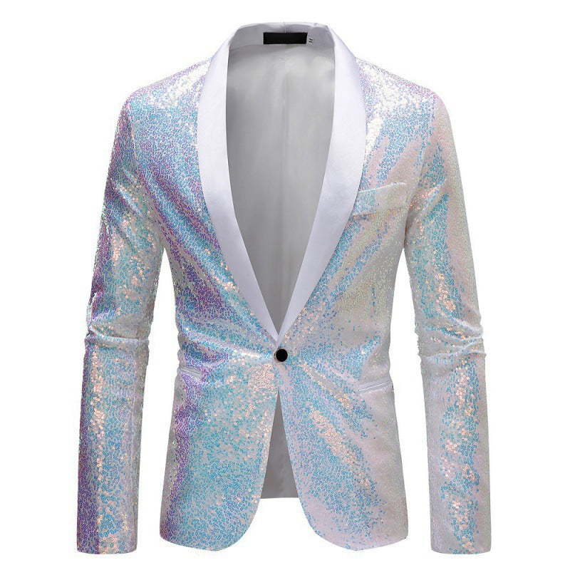 R&B Herren Pailletten-Blazer mit Schalkragen