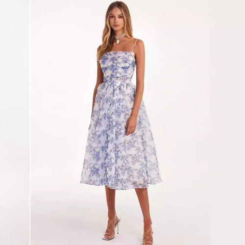 Damen Midi-Kleid mit elegantem Chiffon und floralen Applikationen R&B