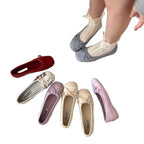 Damen Ballerinas mit schimmerndem Obermaterial und modischem Schleifendesign R&B