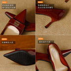 Damen elegante Pumps mit einzigartigem Schleifenakzent und komfortablem Blockabsatz