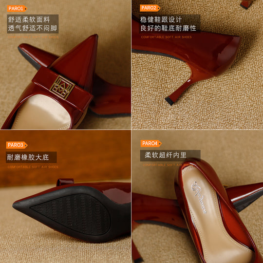 Damen elegante Pumps mit einzigartigem Schleifenakzent und komfortablem Blockabsatz R&B