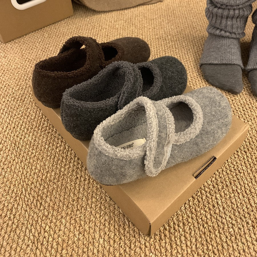 Damen Hausschuhe mit verstellbarem Riemen und kuscheligem Innenfutter R&B