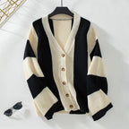 R&B | Gestreifter Strick Strickjacke