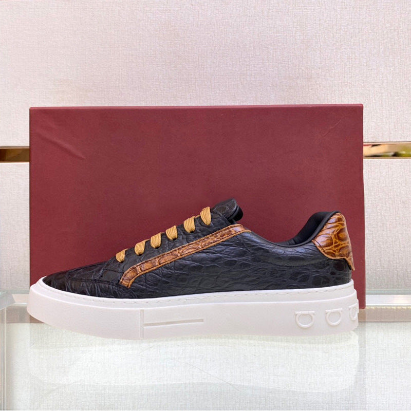 Damen Elegante Sneakers mit raffiniertem Krokodil-Design und modischen Akzenten R&B