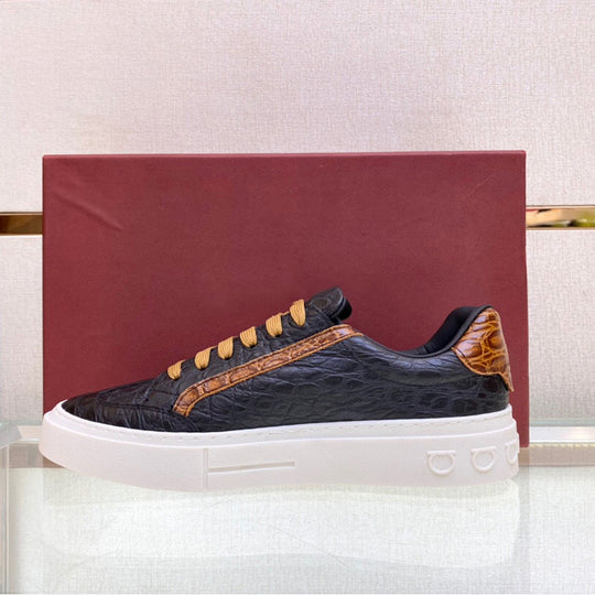 Damen Elegante Sneakers mit raffiniertem Krokodil-Design und modischen Akzenten R&B
