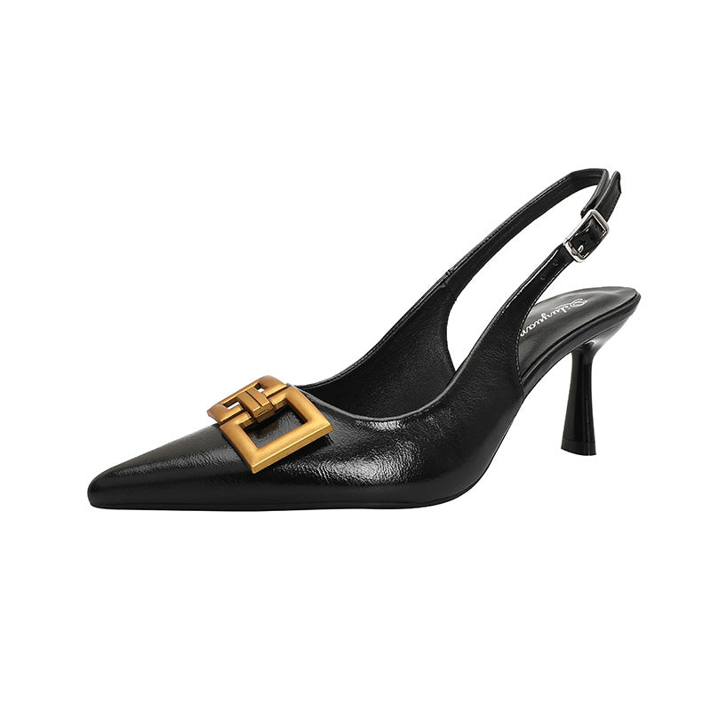 Damen Slingback Pumps mit eleganter Schnallenapplikation