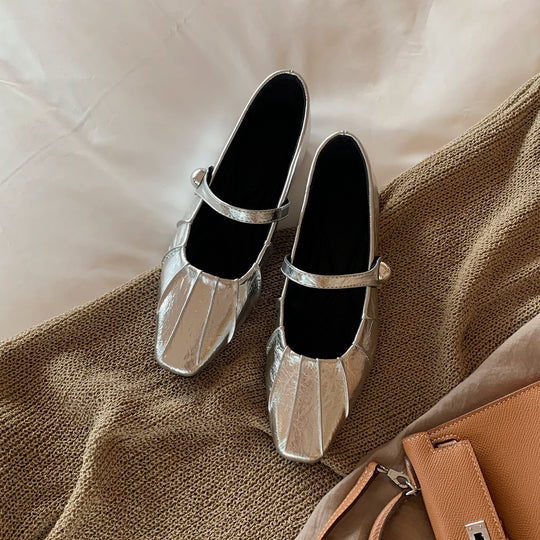 Damen Elegante Ballerinas mit modischem Riemchen und schicker Schnalle R&B