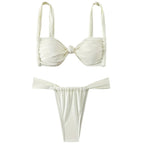 Damen Triangel-Bikini mit knotendem Oberteil und hohem Beinausschnitt R&B