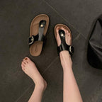 Damen Sandalen mit dekorativem Schnallenverschluss und komfortabler Fußbettgestaltung