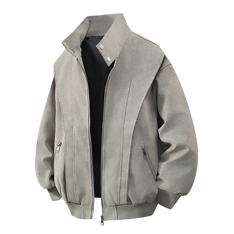 Damen Designer Übergangsjacke mit hohem Kragen und praktischen Reißverschlusstaschen R&B