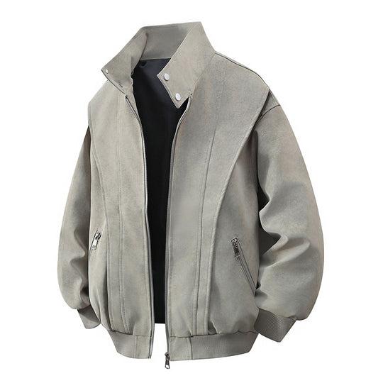 Damen Designer Übergangsjacke mit hohem Kragen und praktischen Reißverschlusstaschen R&B