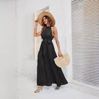 Damen Maxikleid mit elegantem Halterneck und luftigen Rüschen R&B