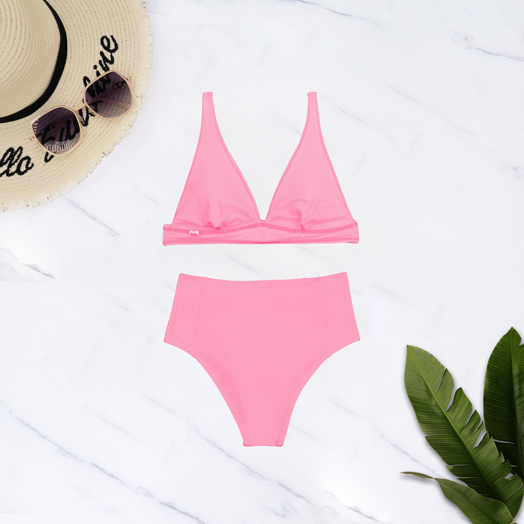Damen Hochgeschnittener Bikini mit tiefem V-Ausschnitt R&B