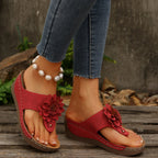 Damen Komfortable Sandalen mit Blumenapplikationen R&B